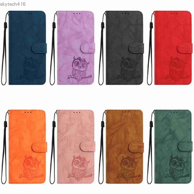 适用于华为 P8 Lite 2017 手机套翻盖保护套卡通可爱猫头鹰软硅胶壳防摔插卡支架时尚简约韩日风男女款