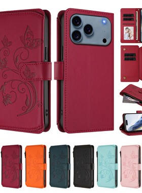 适用于Tecno Spark 20C 4G/Pop 8 4G手机套拉链零钱包保护皮套防摔多插卡槽手挂绳可无线充电创意简约时尚