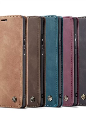 适用于三星Galaxy M53/M33/M51/M31/M30S/M21/F41/M21S 5G手机套翻盖式保护套高档商务防摔皮套软胶壳插卡