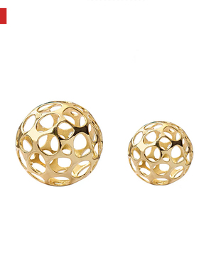 简约轻奢金属镂空球摆件客厅书房书桌现代合金球饰品装饰工艺品