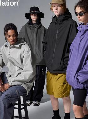 定制LOGOI全压胶极简冲锋衣特氟龙三防户外露营爬山冲锋防水夹克