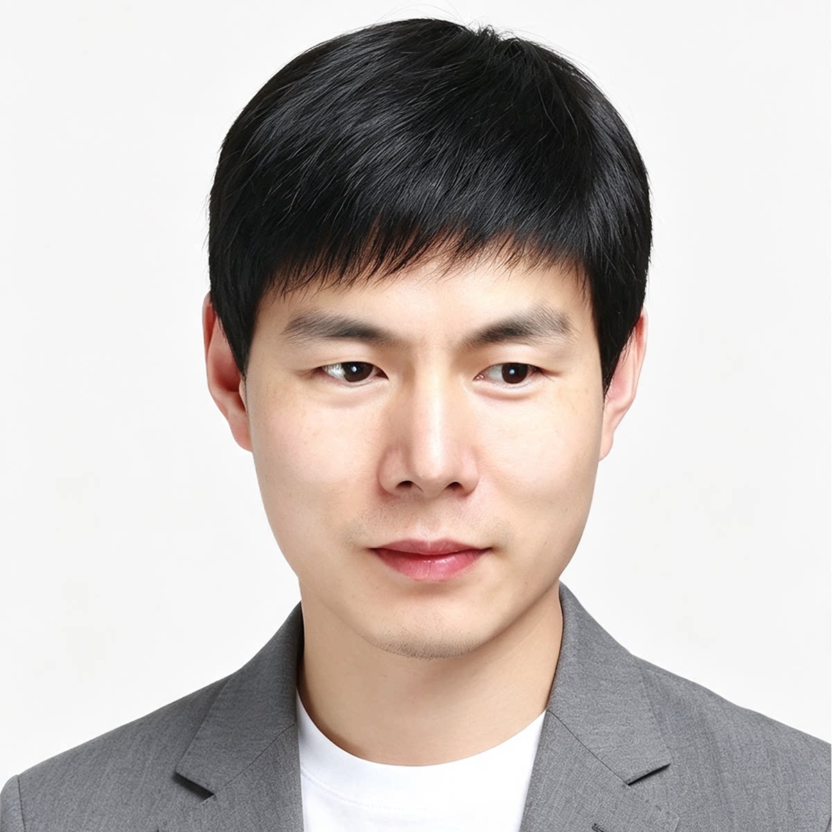 假发男士真发全头套毛寸帅气斜刘海短款透气中老年光头手织真人发