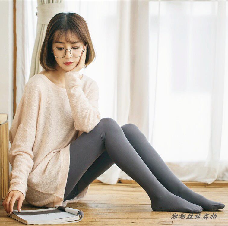 120d春秋哑光高弹天鹅绒加厚一线裆无痕加长烟灰空姐灰连裤袜打底