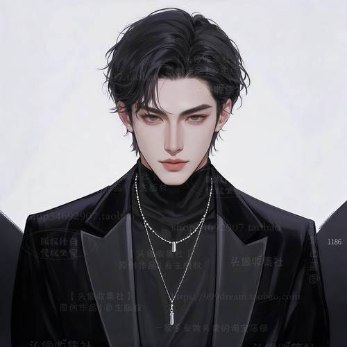 原创漫画手绘头像霸总帅气男头像微信自媒体 自动发货 头像收集社