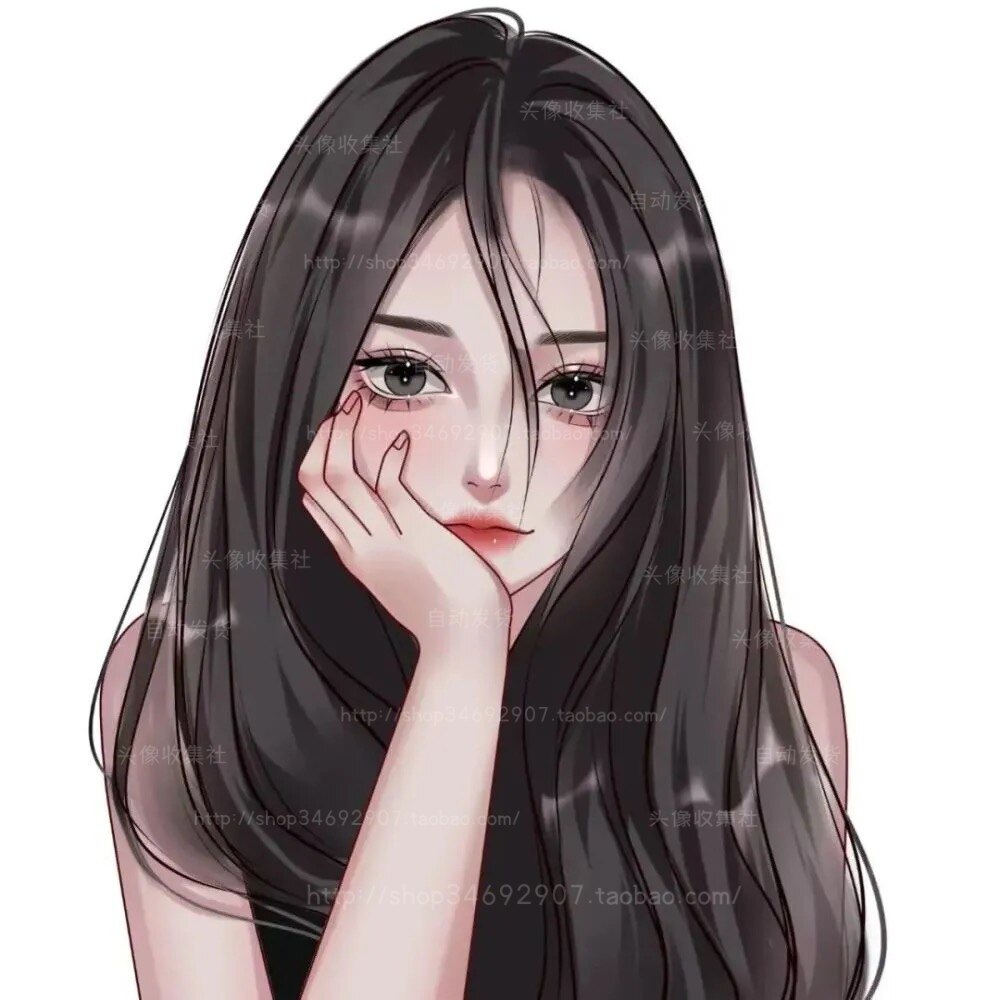 头像 女 卡通 动漫 手绘 长发美女 高清头像 头像收集社 自动发货
