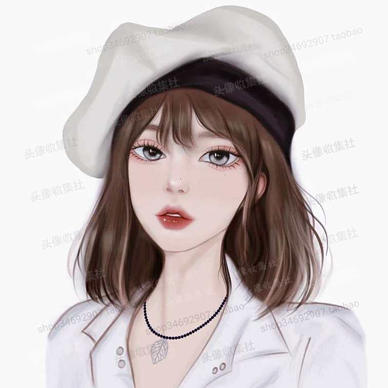 头像女卡通动漫手绘 纯欲气质美女高清头像  自动发货 头像收集社