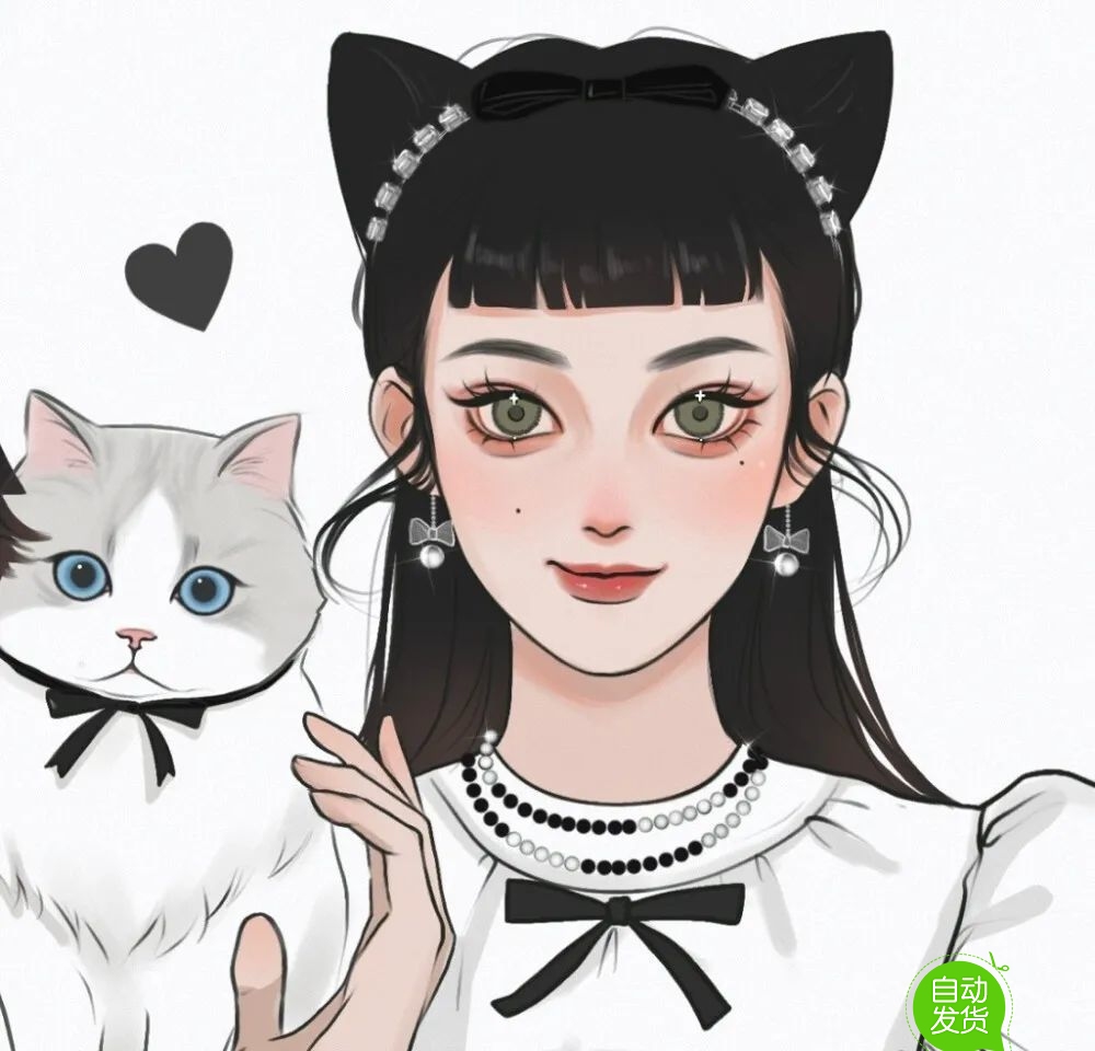 头像 情侣  猫咪宠物情怀   情侣头像   头像素材 卡通 动漫手绘