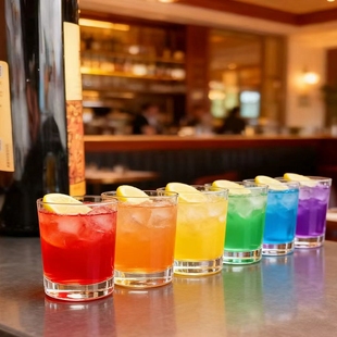 中号大号玻璃鸡尾酒杯 奶昔杯果汁杯 350ml威士忌酒杯咖啡杯