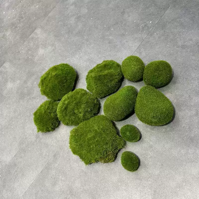 苔藓植物仿真苔藓块植毛石头大小搭配青苔石青苔草坪植绒摆件软装