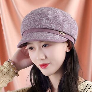 中老年帽子薄款贝雷帽布帽时装新款妈妈春秋休闲奶奶八角帽鸭舌帽