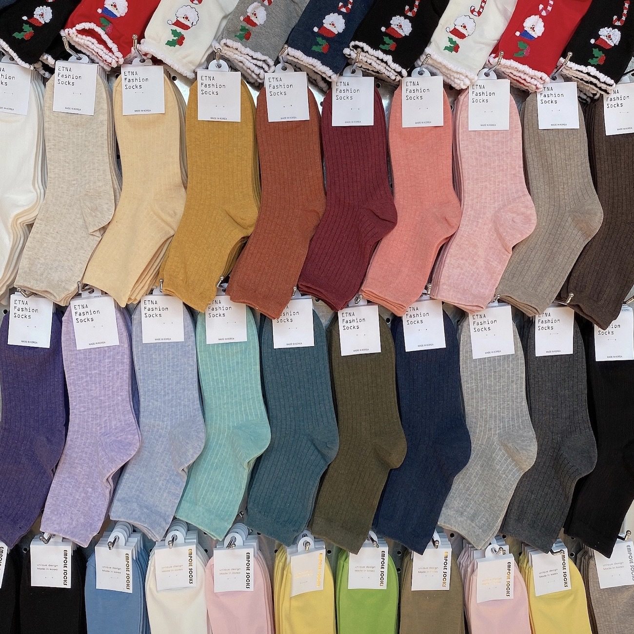 秋冬新款韩国东大门代购日系复古糖果纯色堆堆棉袜女螺纹中筒袜子