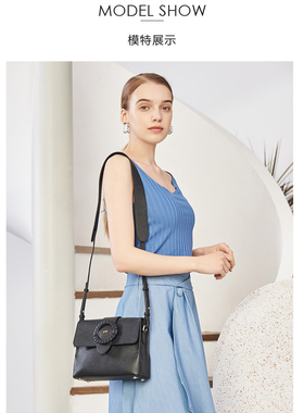 金牛真皮女包圆扣头层牛皮单肩斜挎包流苏专柜大容量信封包022