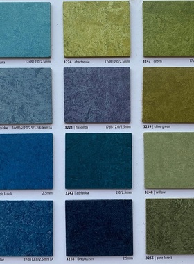 Forbo福尔波梦梵丽真彩雅彩亚麻油地板学校早教中心环保红黄蓝板