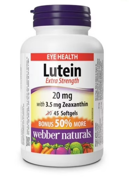加拿大发货Webber叶黄素加强型含3.5毫克玉米黄质20 毫克45粒胶囊