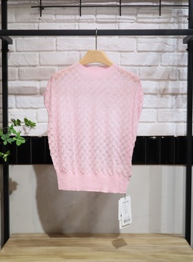 MRER莫乂义 春季新款时尚无袖半高领镂空针织衫R5C50911专柜正品