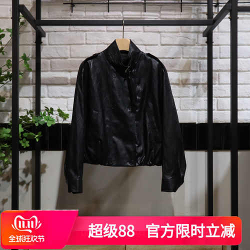 MRER莫乂义秋季新款宽松休闲韩版长袖皮U外套女R6A32011专柜正品