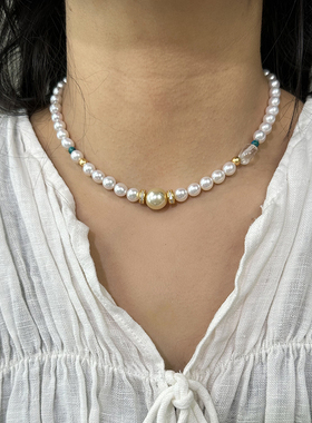 天然珍珠项链女款轻奢小众