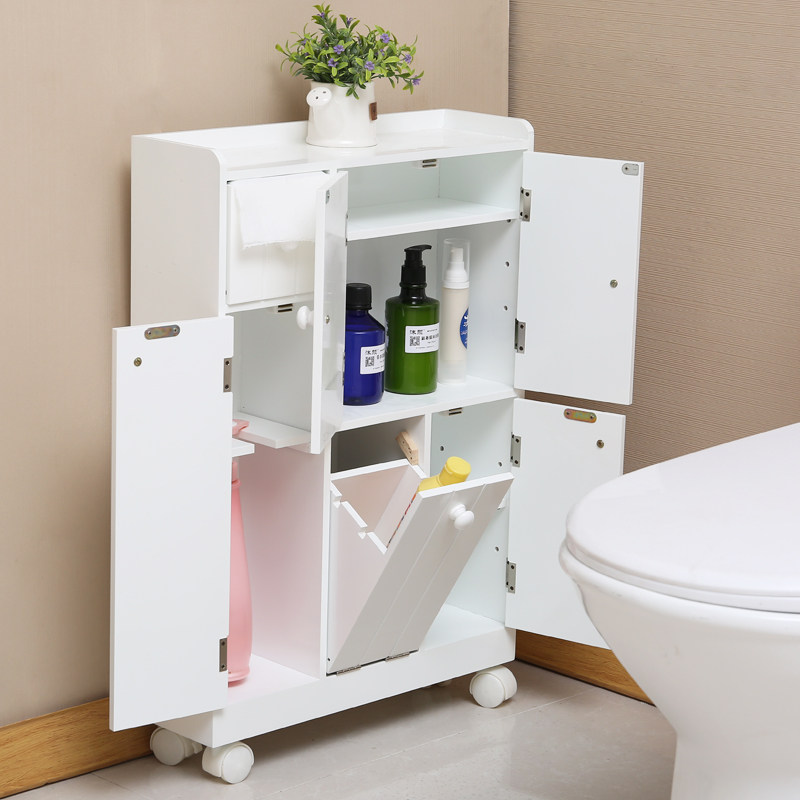 浴室边柜整理柜窄沙发边柜卫生间储物柜防水实木落地马桶侧柜收纳