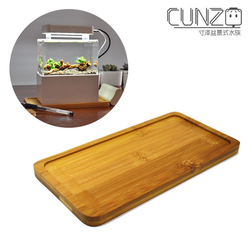 寸泽微缸专用竹托\防溢水\防漏水\提升观赏效果