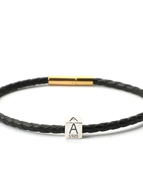 米粒扣男士手链s925时尚编织手绳