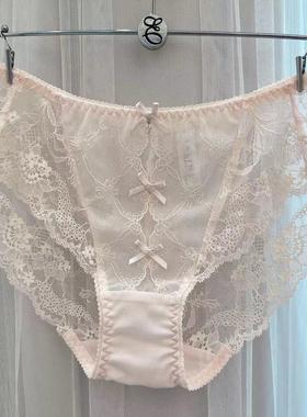 韩国EBLIN清新时尚蝴蝶结短裤诱惑蕾丝性感修身提臀女无痕平角裤