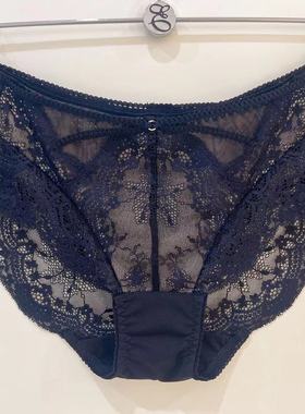 韩国EBLIN黑色高档蕾丝经典柔软弹力蕾丝舒适性感无痕平角裤