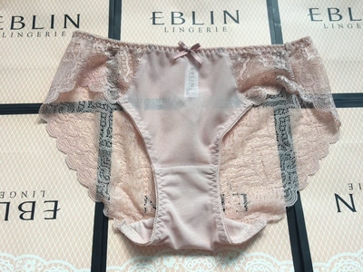 速发韩国EBLIN简约时尚蝴蝶结仙美淡粉女士三角裤蕾丝性感女内裤