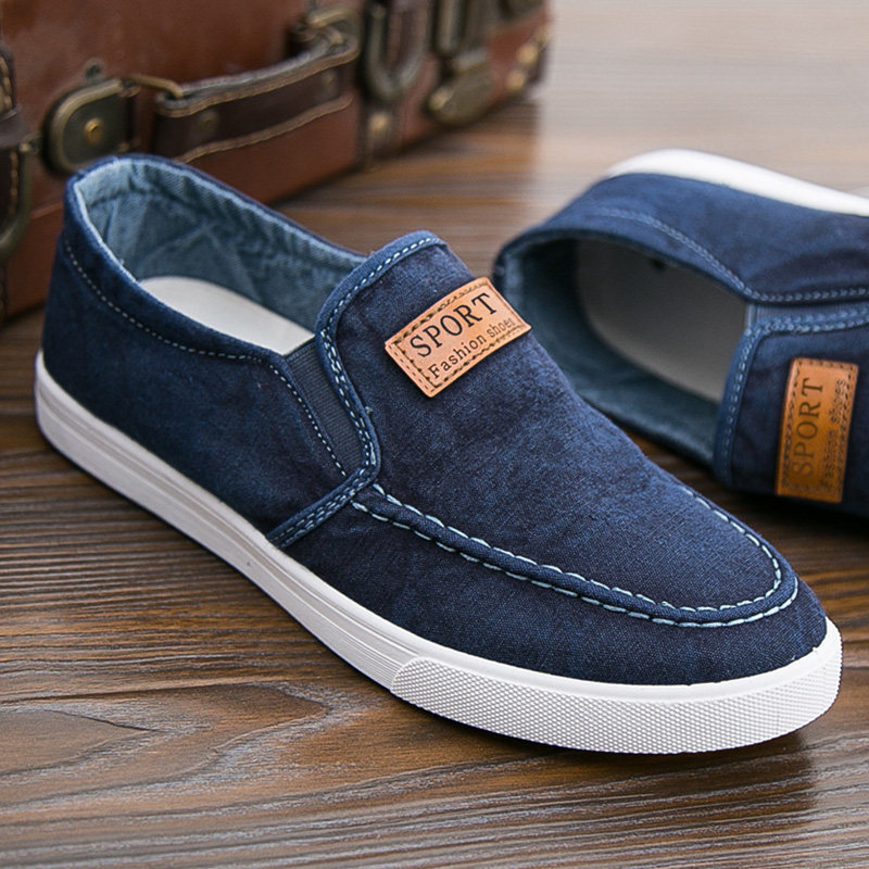 2026春夏男鞋男士百搭潮透气老北京一脚蹬运动休闲懒人鞋工作板鞋