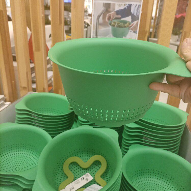 正品IKEA宜家国内代购乌普菲尔德滤碗沥水盆绿色24厘米滤干架洗菜