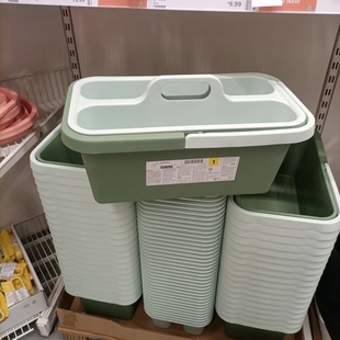 现货宜家佩普里格拖把清洁桶和储物篮筐挤压清平板干湿木地板拖地