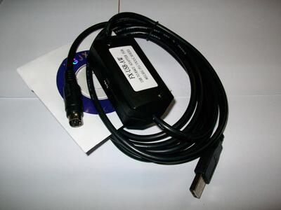 FX-USB-AW,FX3U,FX3UC,FX3G等PLC编程电缆,USB-RS422,WINXP,WIN7