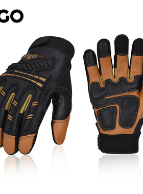 VGO位高 保暖摩托车骑行手套男真皮触屏加厚抗寒防撞耐磨防水防风