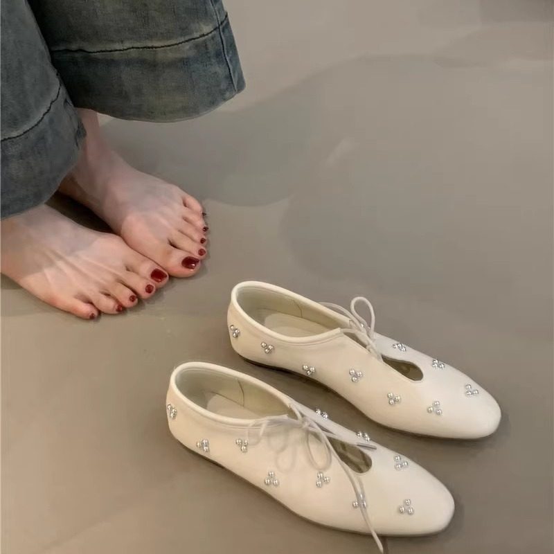 小众设计感铆钉单鞋2025年新款韩版复古时髦圆头浅口平底玛丽珍鞋,女鞋,玛丽珍鞋,淘宝优惠券,粉丝福利购,淘宝优惠卷