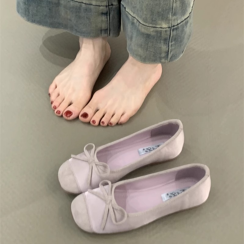 甜美蝴蝶结配裙子内增高奶奶鞋