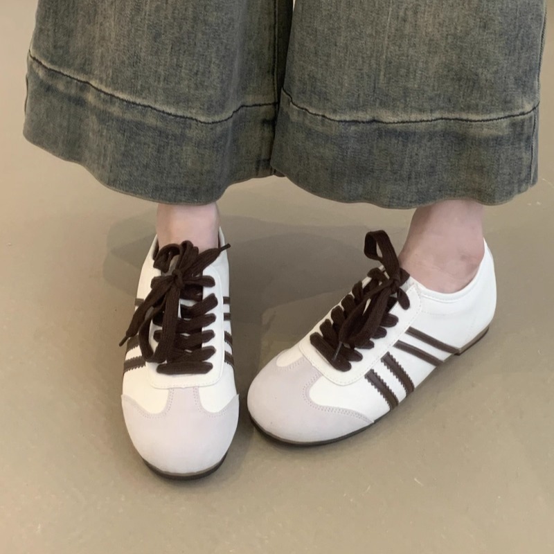 磨砂真皮休闲运动鞋板鞋德训鞋女