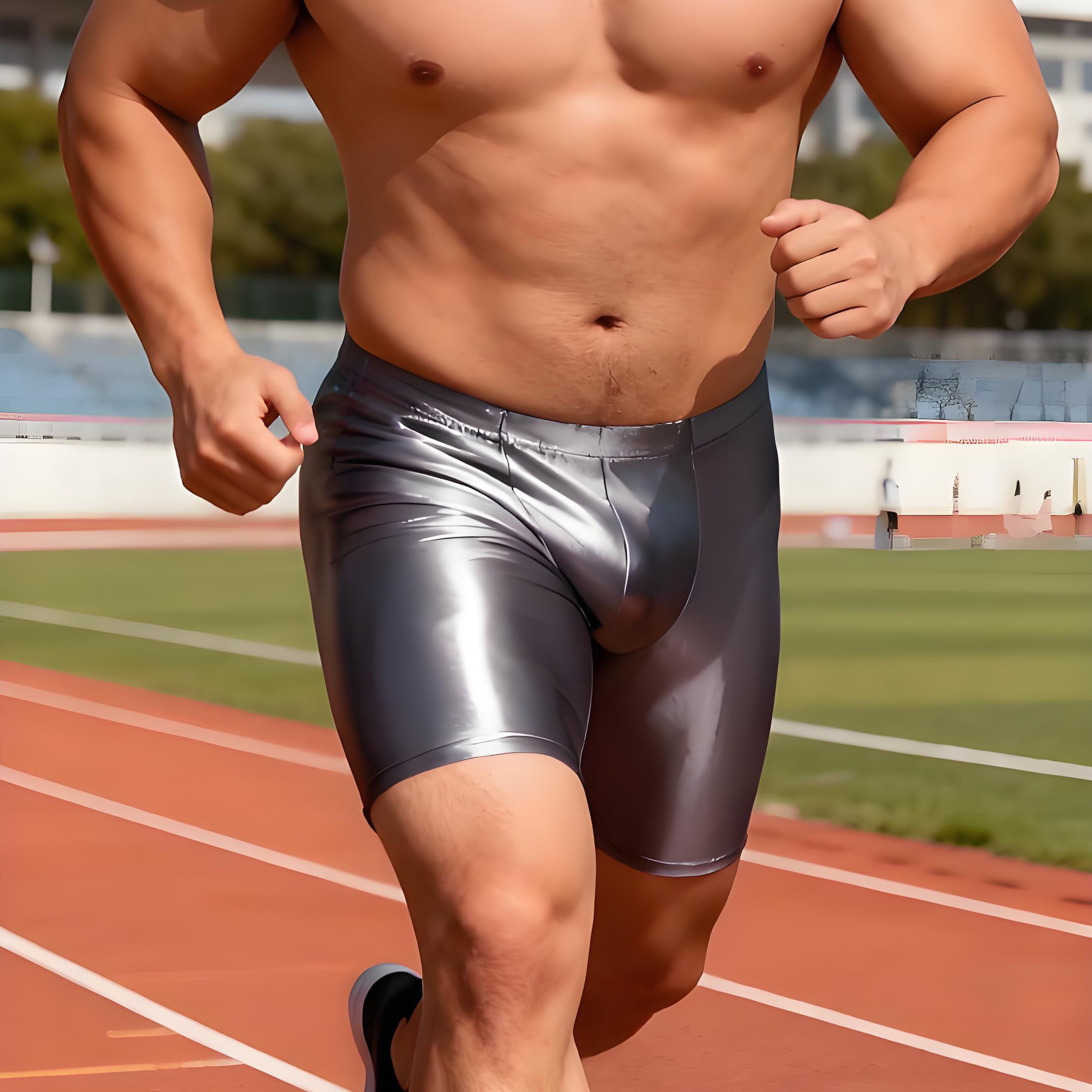 男士运动内裤平角油亮冰丝高弹光泽丝滑紧身性感健身五分裤短裤,女士内衣/男士内衣/家居服,男平角内裤,淘宝优惠券,粉丝福利购,淘宝优惠卷