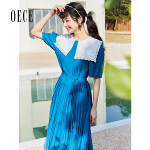 Oece连衣裙夏装新款女早春气质中长款法式甜美春季裙子