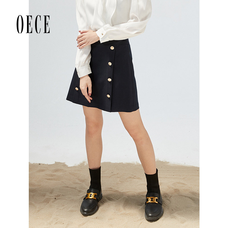 OeceA字裙显瘦高腰百搭春秋