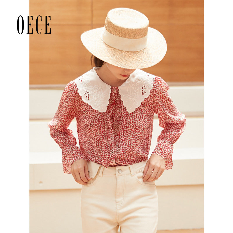 oece春装女装甜心甜美娃娃领