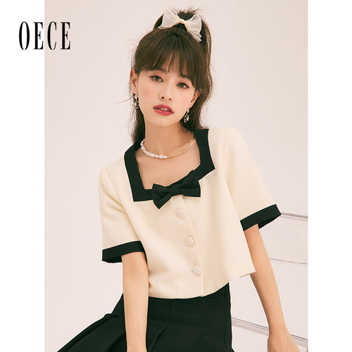 Oece复古港味衬衫夏季小众
