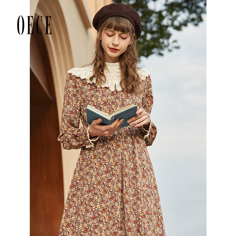 oece2021秋冬新款女装修身连衣裙