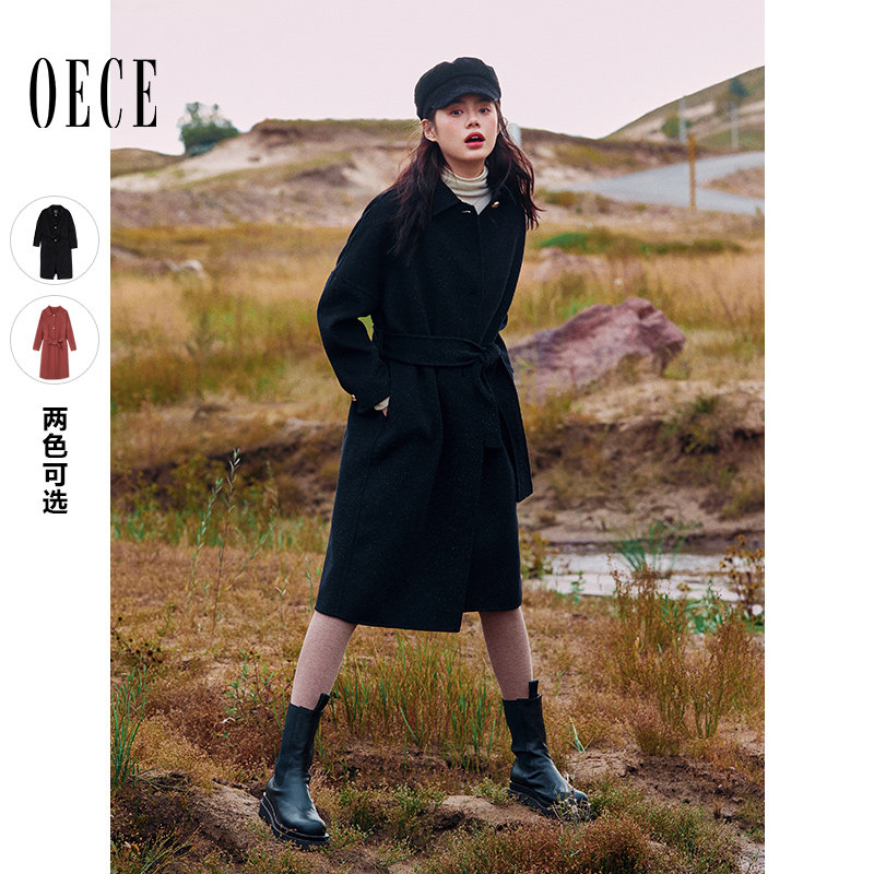 复古双面羊毛呢赫本风外套