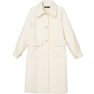 Oece2022冬装新款女装 复古中长款毛呢外套气质呢子大衣