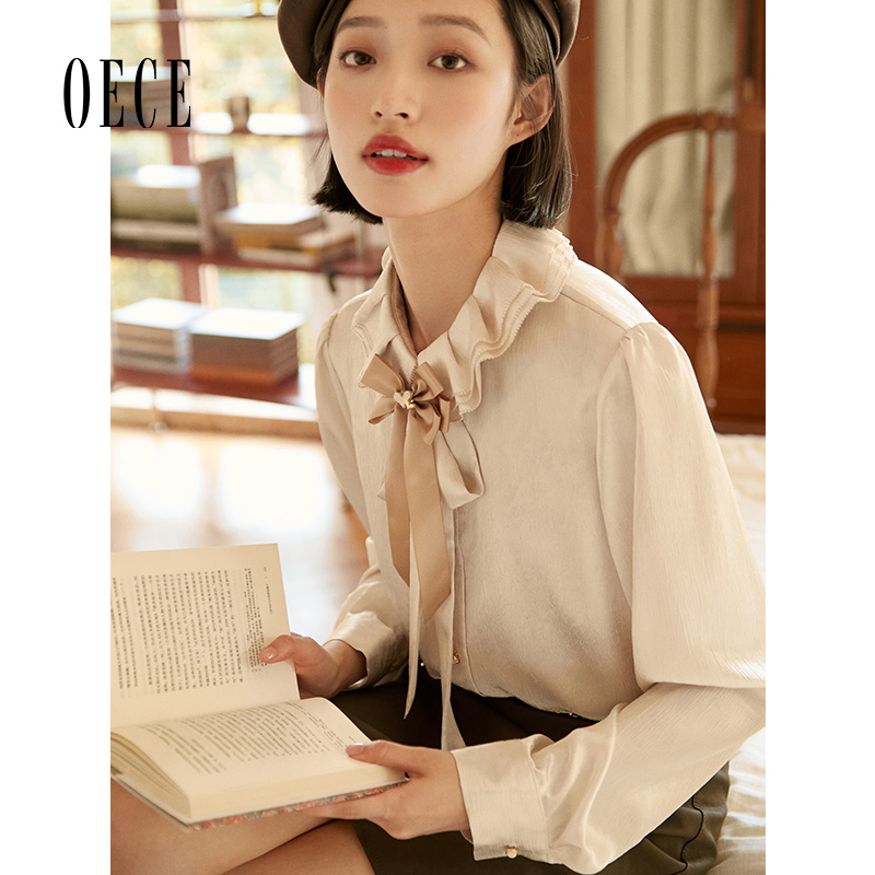 Oece复古设计感衬衫小众衬衣春