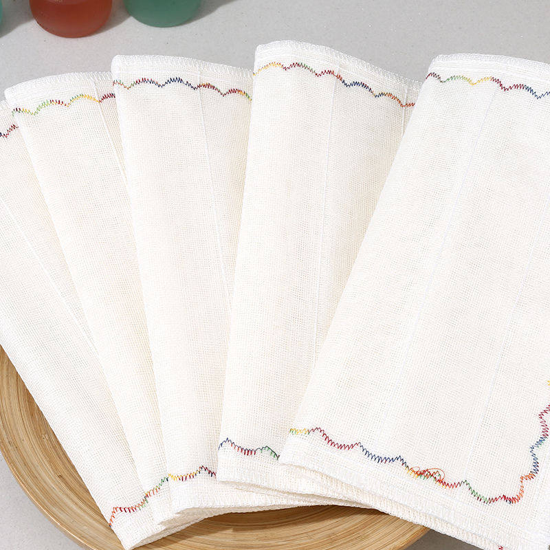 8层12层彩虹疏油抹布 厨房加厚棉纱吸水不沾油洗碗布擦桌子清洁巾