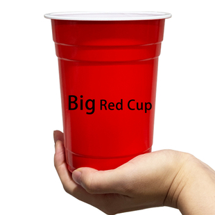 32oz红色塑料杯大口径1000ml大容量派对杯聚会活动啤酒杯一次性