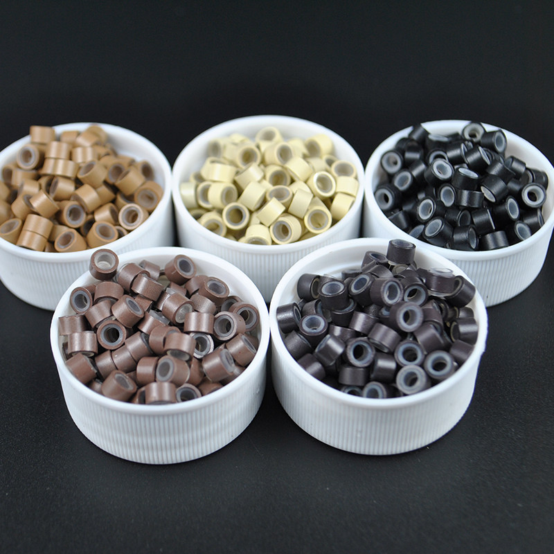 1000pcs 硅胶接发扣子接发环驳发扣5mm Silicone Mico Ring Beads