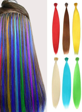 彩色接发片棒棒发表演隐形假发片挂耳染挑染仿真发外贸跨境亚马逊