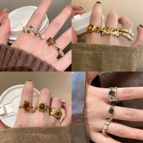 虎眼石蛇形女手饰精致轻奢指环