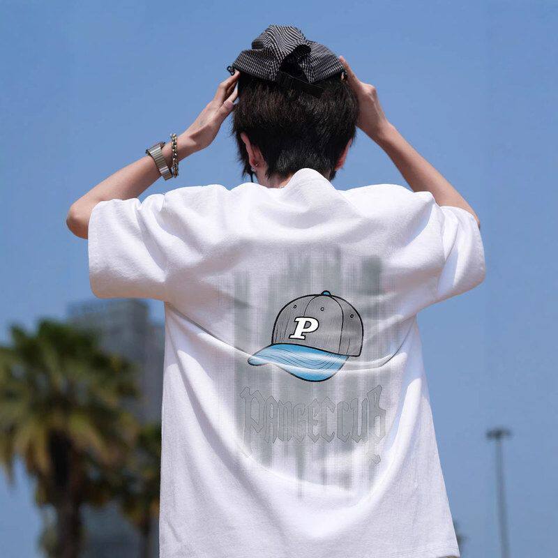 青少年短袖做旧上男款夏季纯棉衣服t恤半袖2026宽松复古大码新款